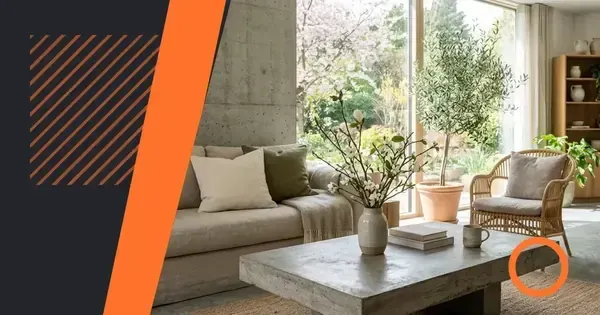 Concrete surfaces in spring interiors